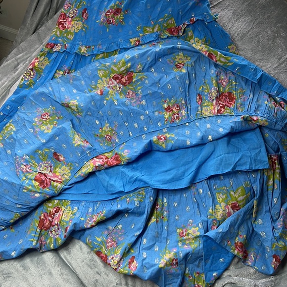 NWT Anthro House Of Harlow 1960 Helena Floral Halter Maxi Dress Blue Size XS - Picture 10 of 14